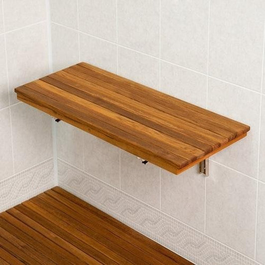 24" Premium Wall Mount Teak Shower Bench By Homeroots | Benches | Modishstore