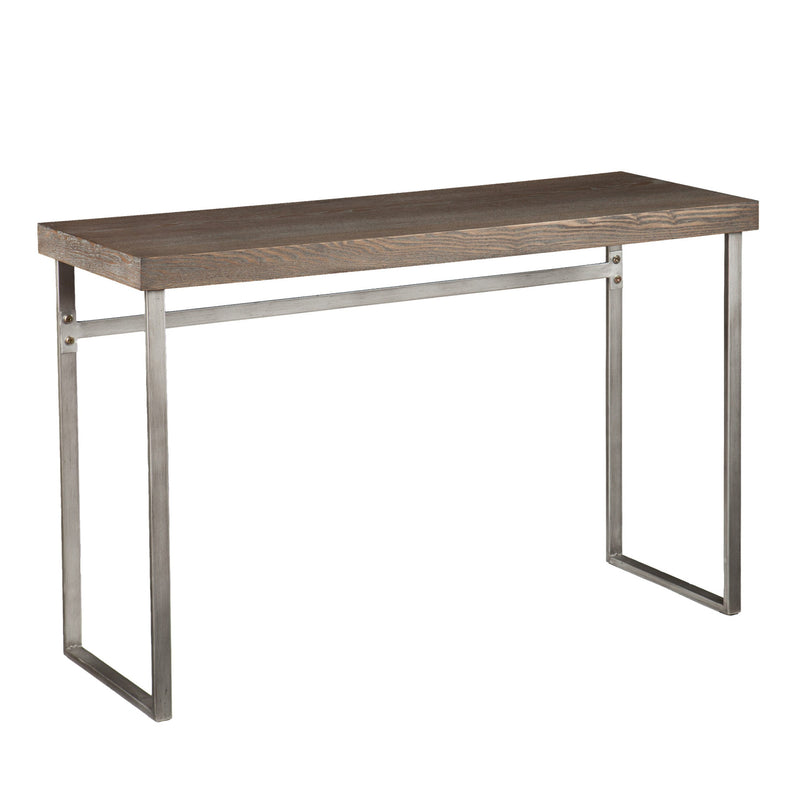 46" Gray Brown and Silver Distressed Sled Console Table By Homeroots | Console Tables | Modishstore