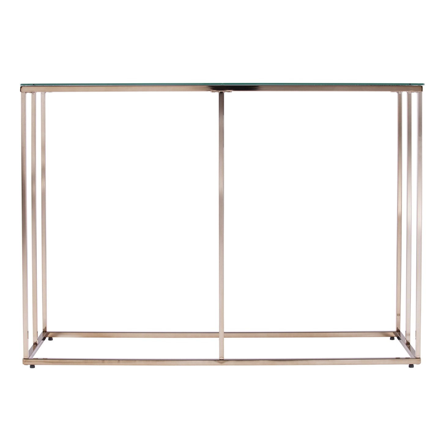 42" Clear and Gold Glass Frame Console Table By Homeroots | Console Tables | Modishstore