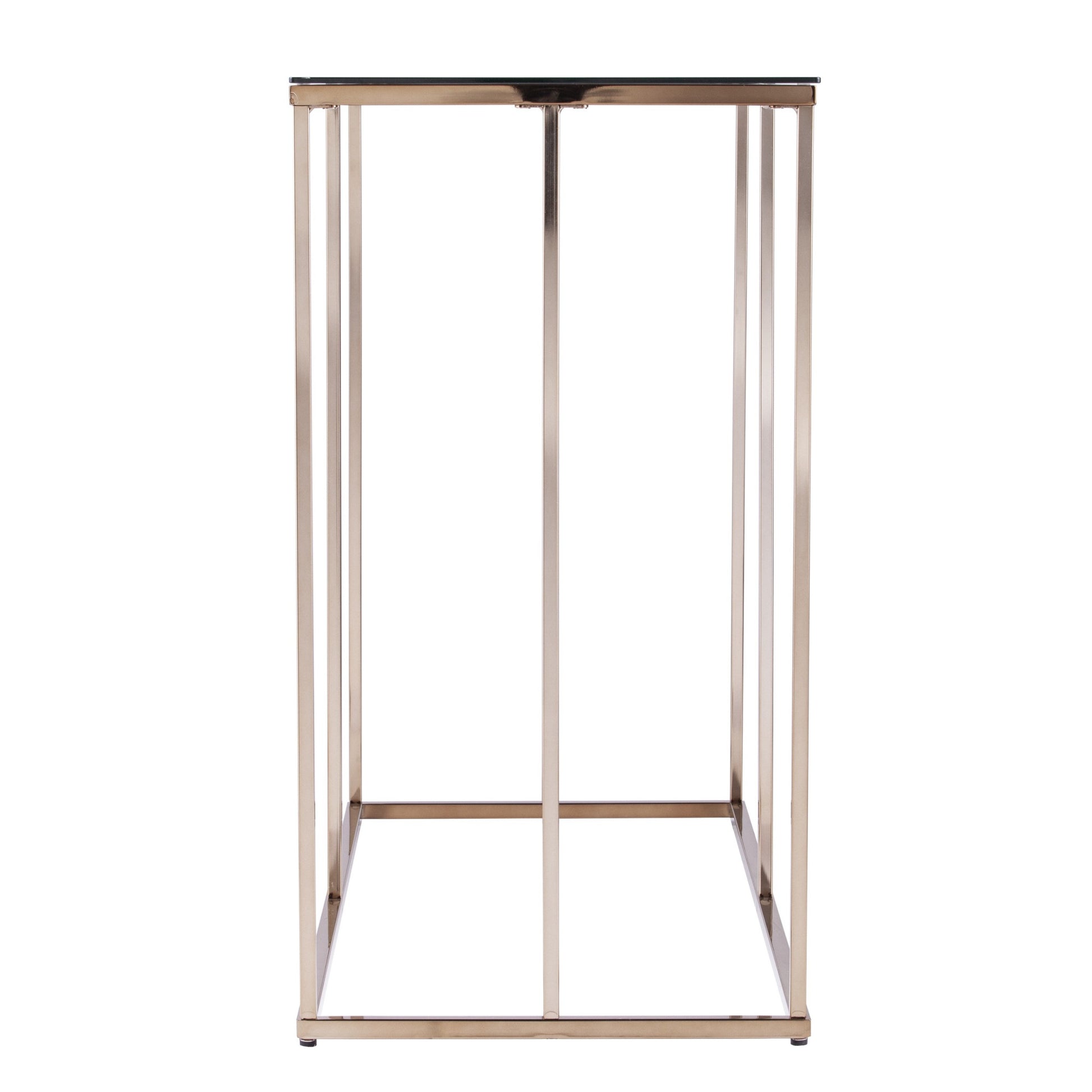 42" Clear and Gold Glass Frame Console Table By Homeroots | Console Tables | Modishstore - 2