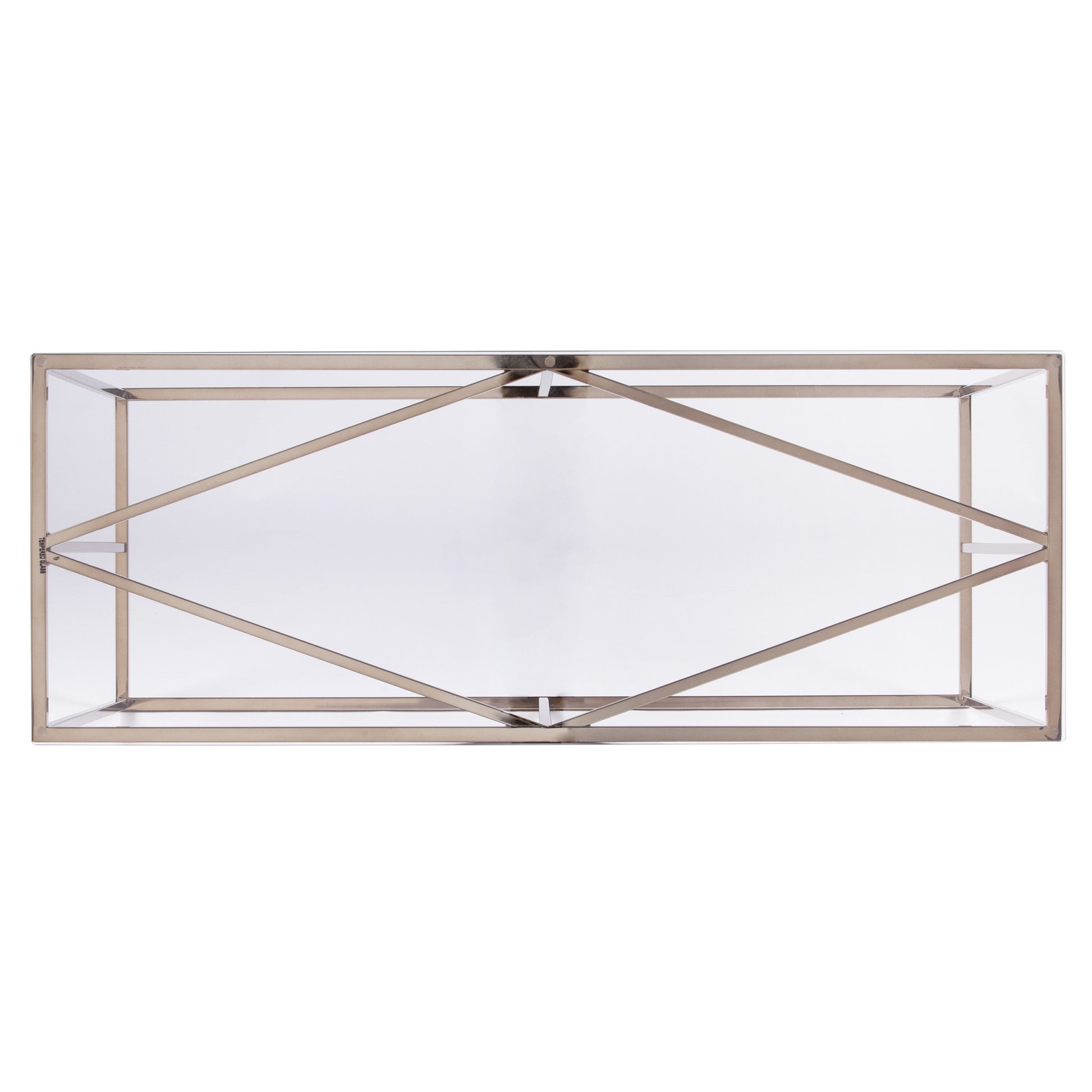 42" Clear and Gold Glass Frame Console Table By Homeroots | Console Tables | Modishstore - 3