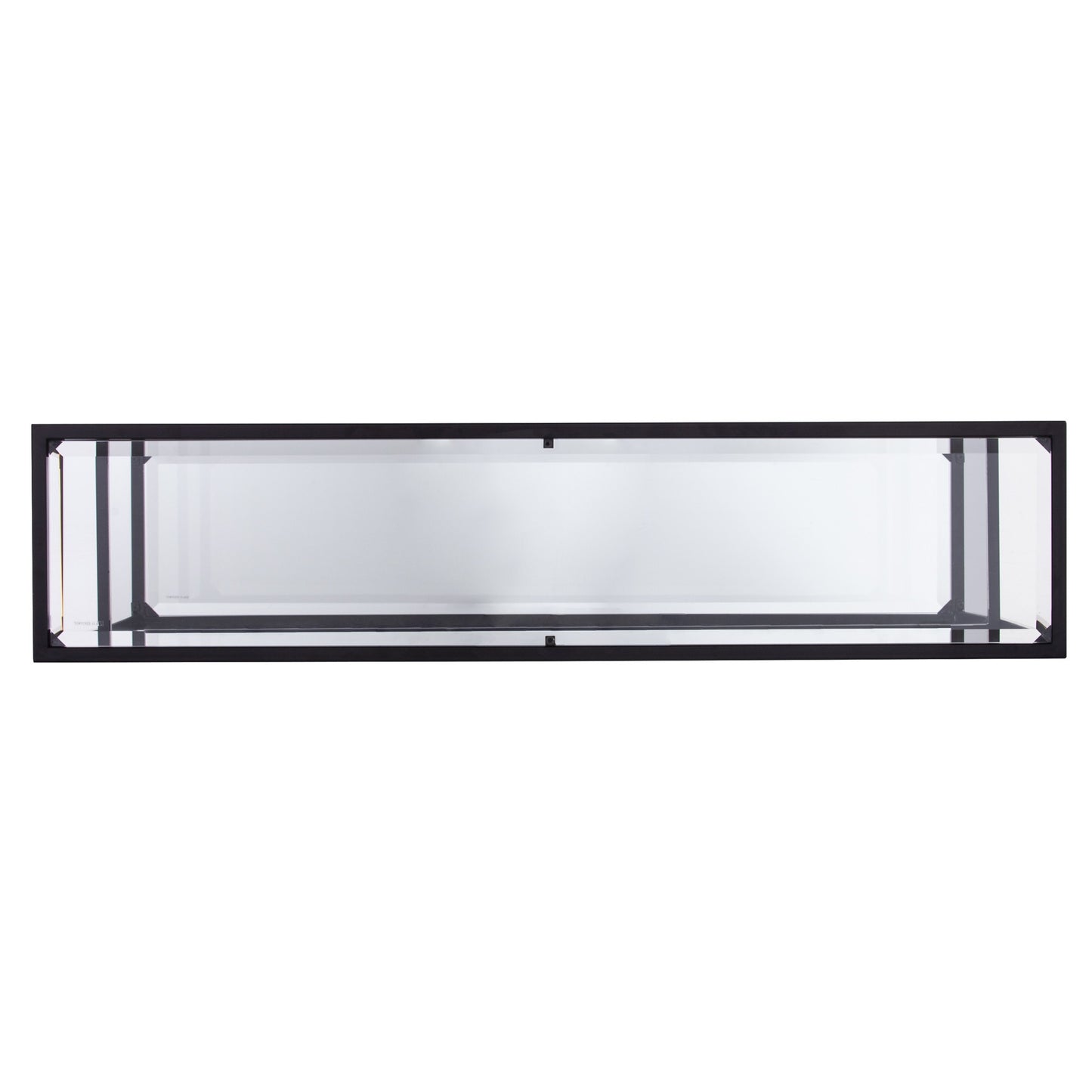 52" Clear and Black Glass Mirrored Frame Console Table With Storage By Homeroots | Console Tables | Modishstore - 4