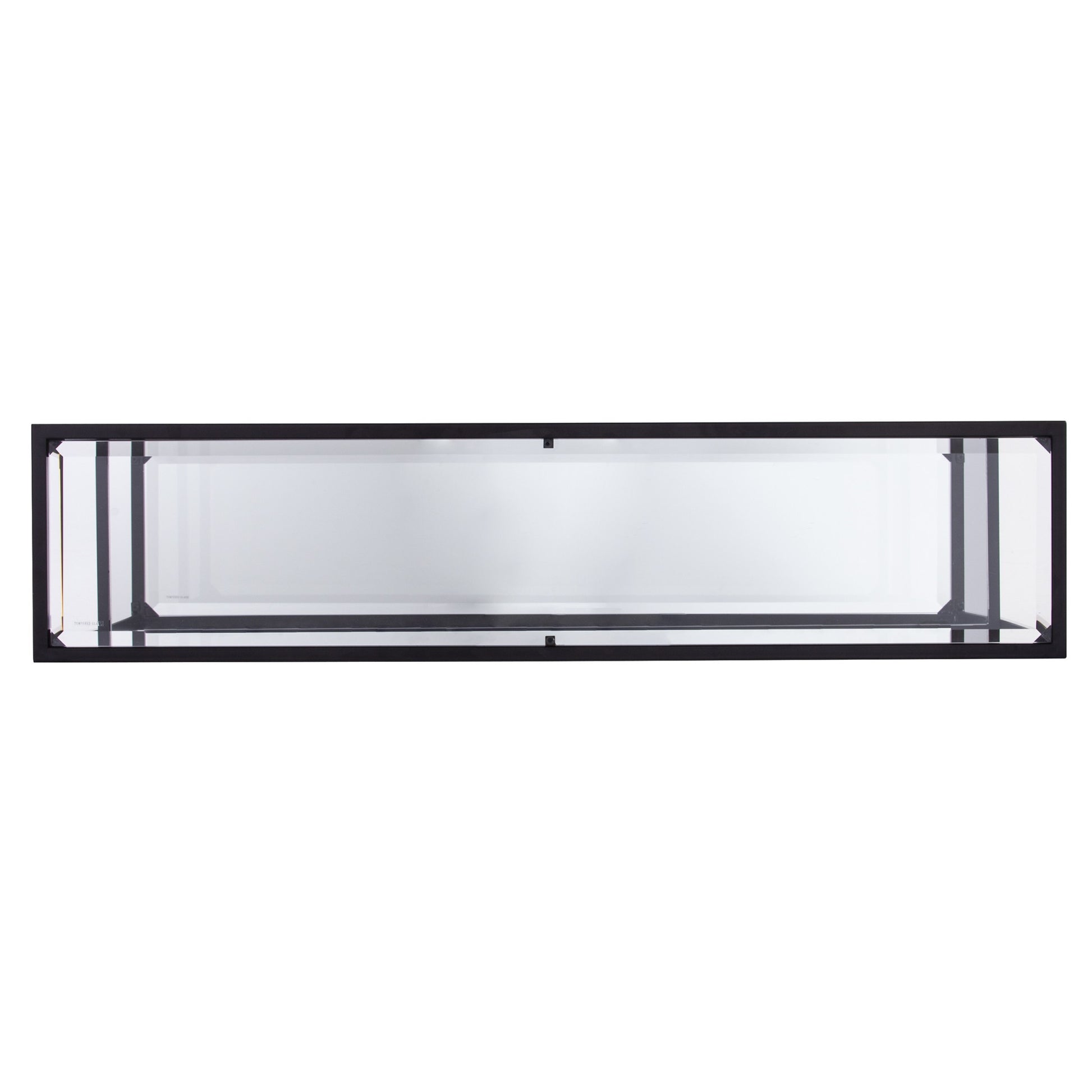 52" Clear and Black Glass Mirrored Frame Console Table With Storage By Homeroots | Console Tables | Modishstore - 4