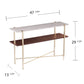 47" Beige and Gold Faux Marble Frame Console Table With Storage By Homeroots