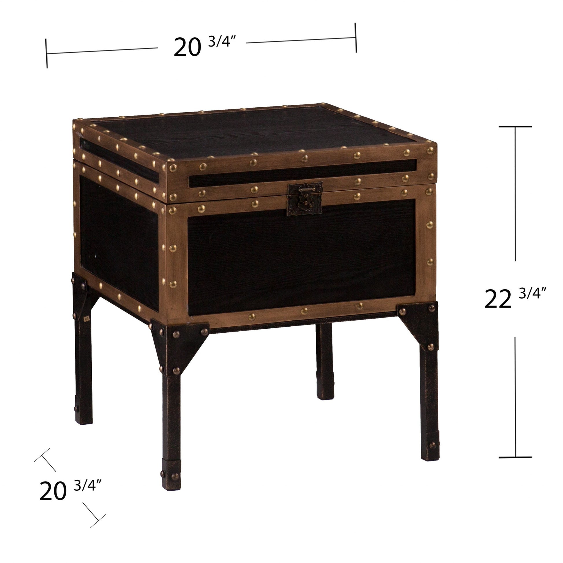 23" Black Manufactured Wood And Iron Square End Table By Homeroots | End Tables | Modishstore - 8