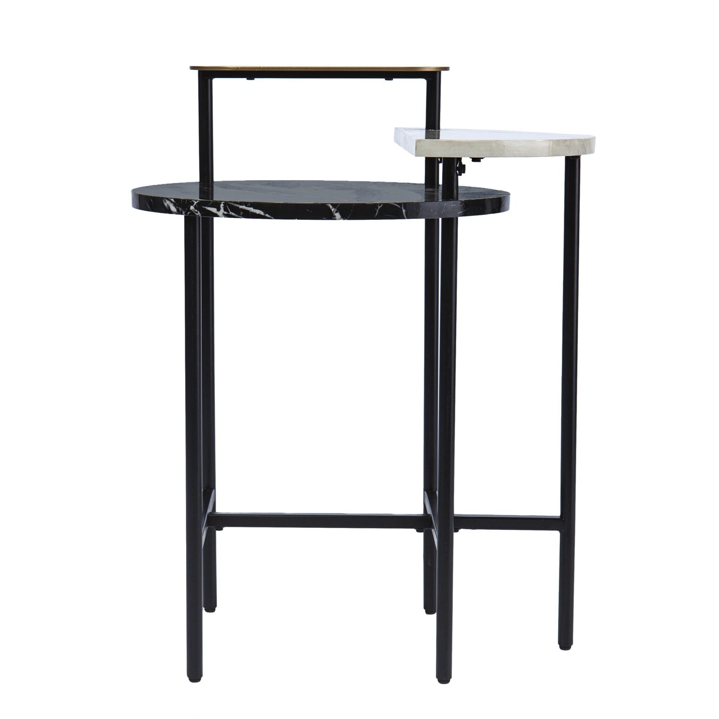 28" Black Manufactured Wood And Iron Free Form End Table With Shelf By Homeroots | End Tables | Modishstore - 2