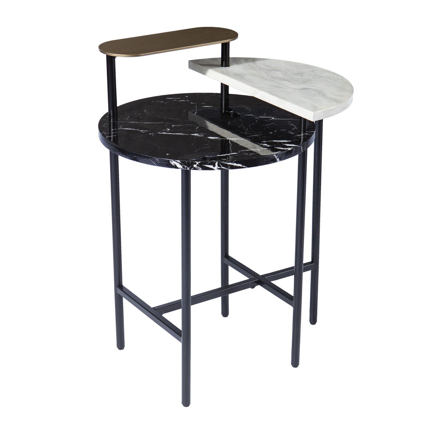 28" Black Manufactured Wood And Iron Free Form End Table With Shelf By Homeroots | End Tables | Modishstore - 3