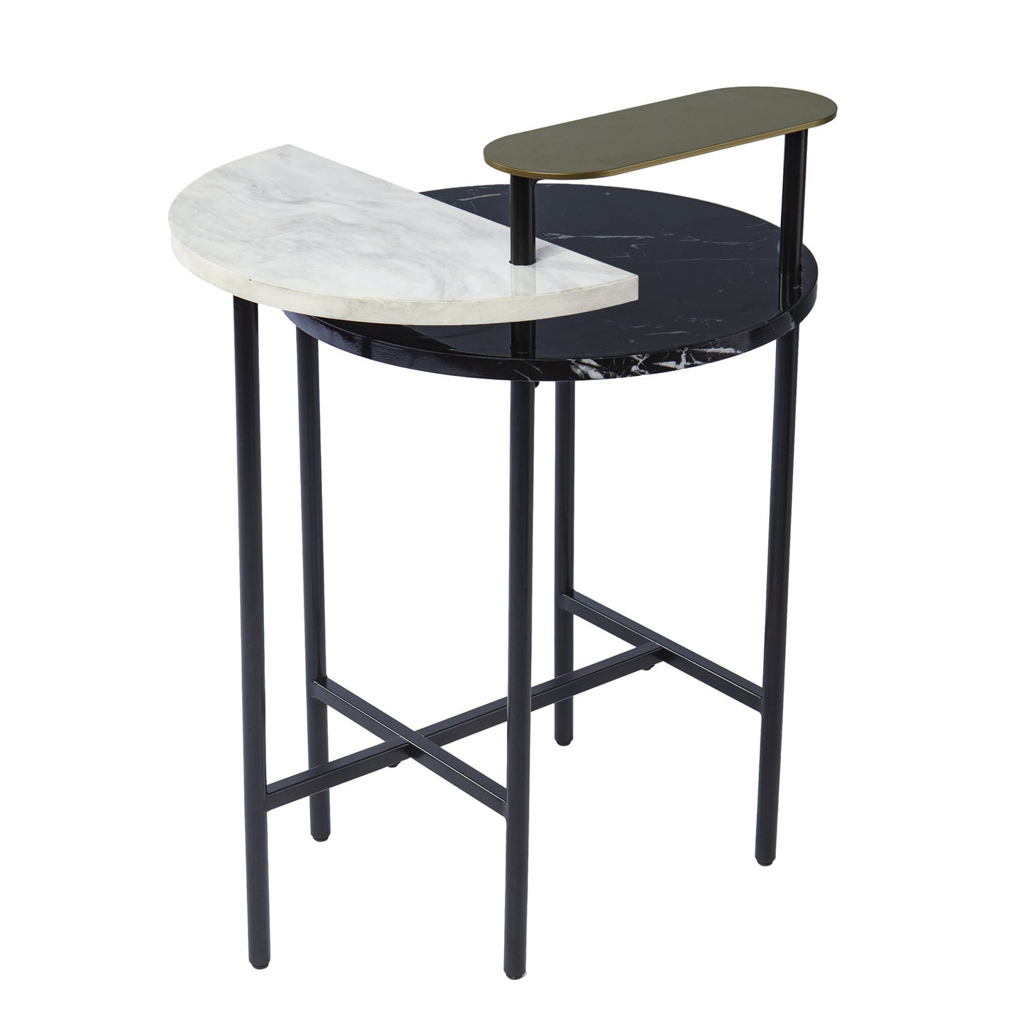 28" Black Manufactured Wood And Iron Free Form End Table With Shelf By Homeroots | End Tables | Modishstore - 4