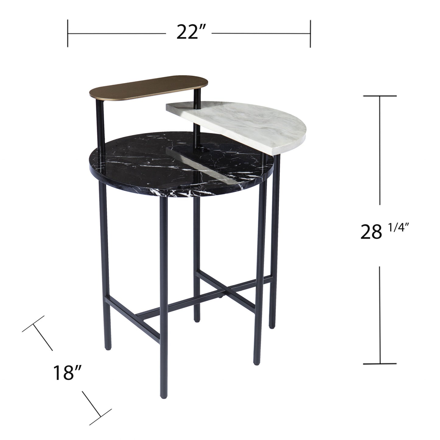 28" Black Manufactured Wood And Iron Free Form End Table With Shelf By Homeroots | End Tables | Modishstore - 6