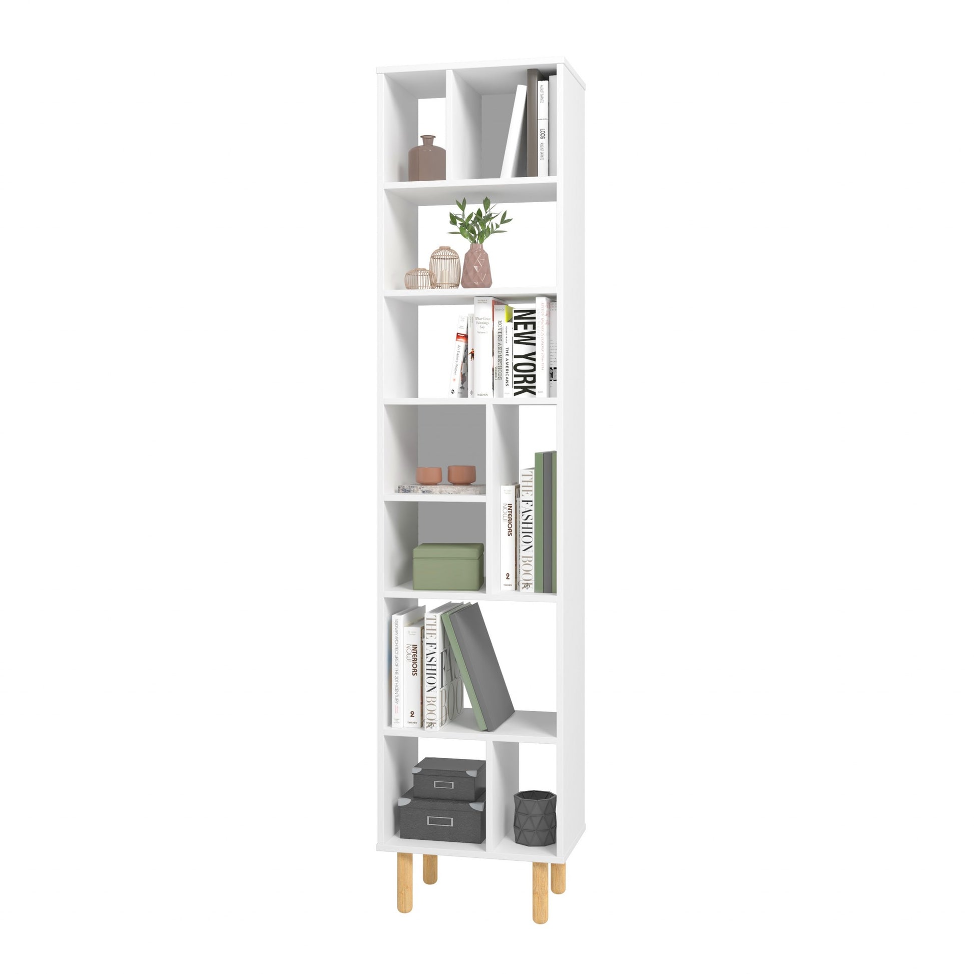 Iko 78" White Modern Abstract Open Shelving Unit By Homeroots | Shelves & Shelving Units | Modishstore - 3