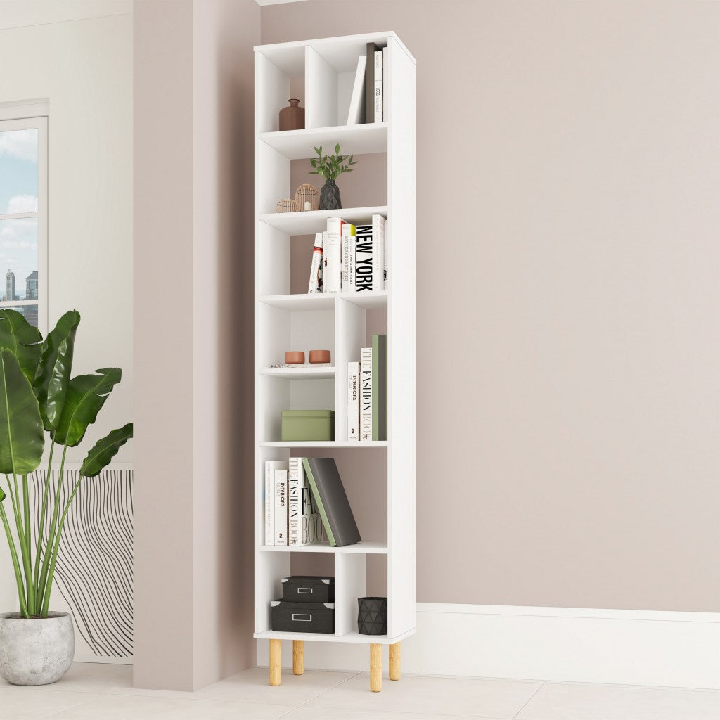 Iko 78" White Modern Abstract Open Shelving Unit By Homeroots | Shelves & Shelving Units | Modishstore