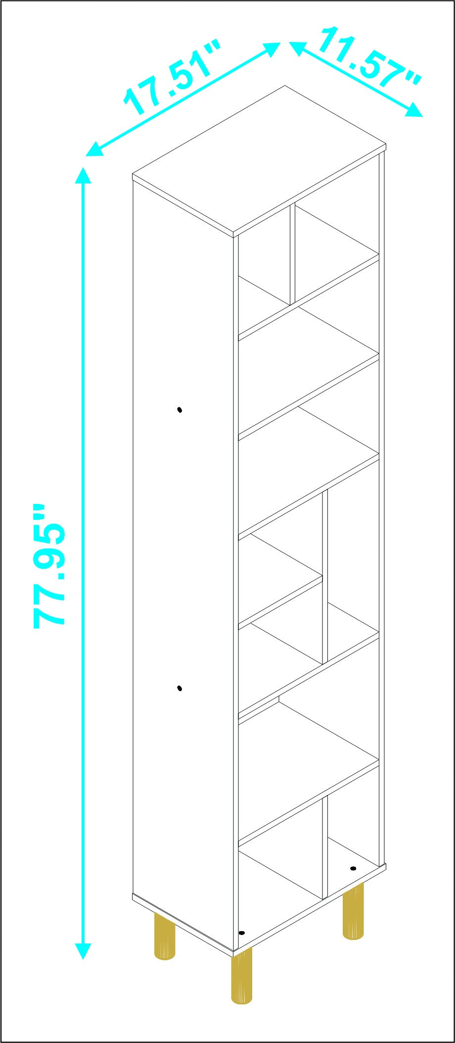 Iko 78" White Modern Abstract Open Shelving Unit By Homeroots | Shelves & Shelving Units | Modishstore - 4