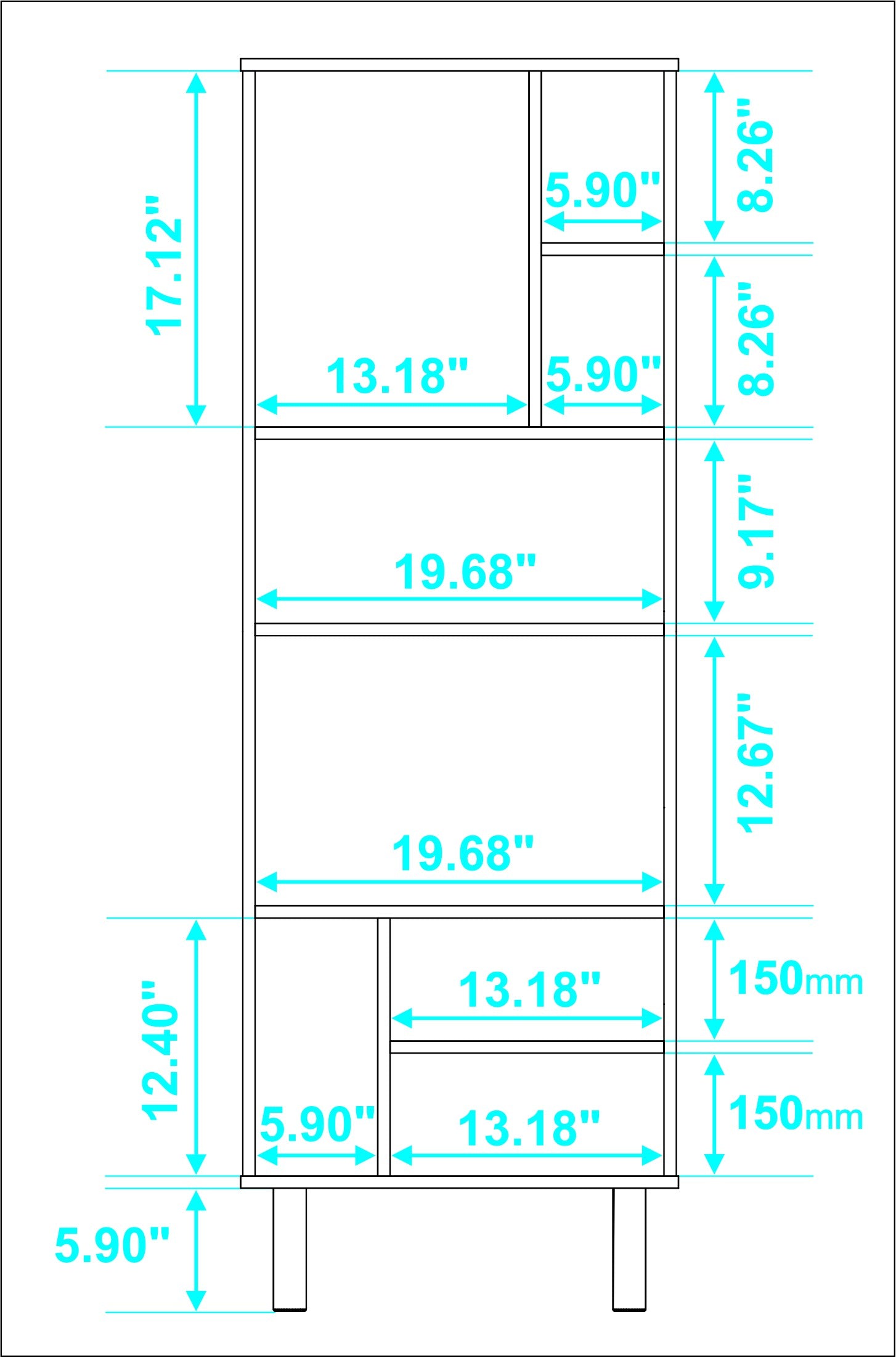 Iko 60" White Modern Abstract Open Shelving Unit By Homeroots | Shelves & Shelving Units | Modishstore - 5