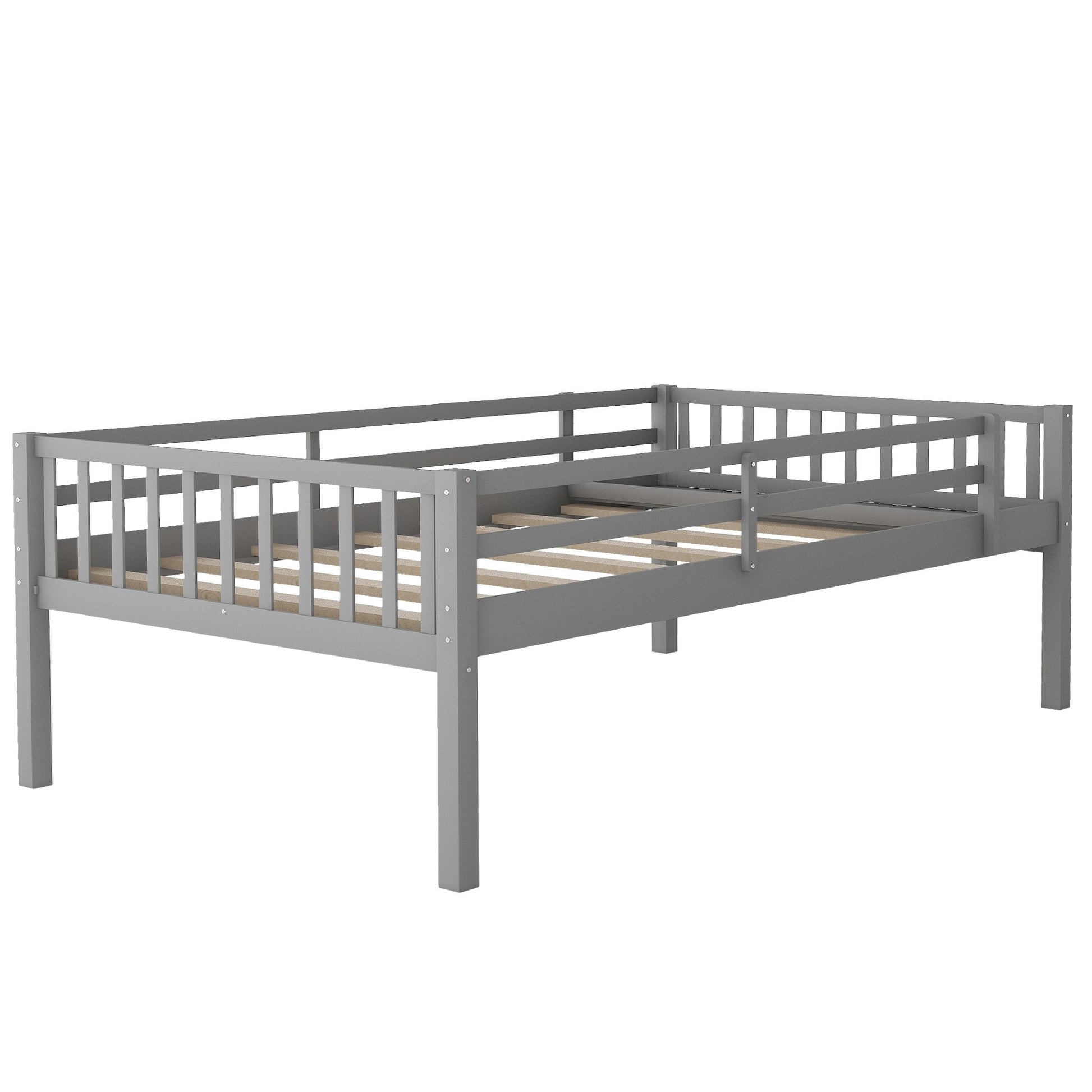 Gray Full Over Double Twin Triple Bunk Beds With Drawers By Homeroots | Beds | Modishstore - 8