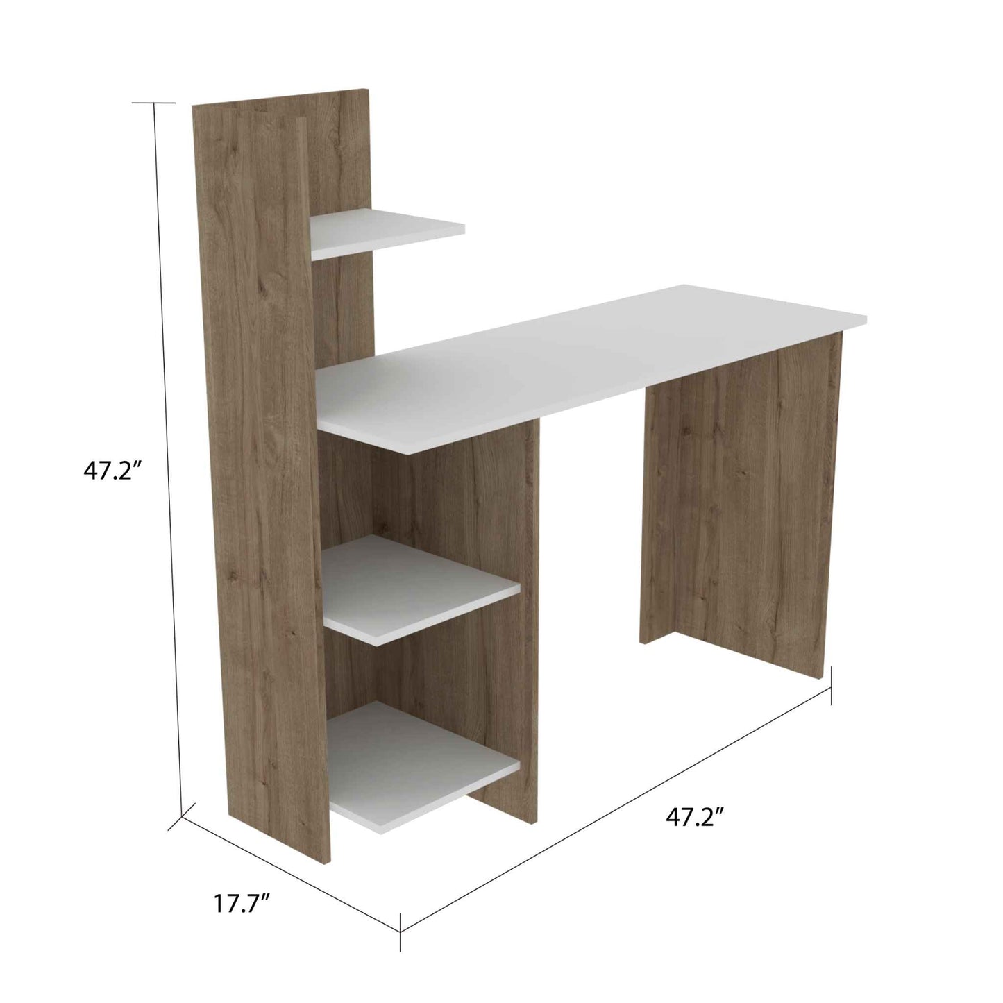 Modern Natural and White Computer Desk By Homeroots | Desks | Modishstore - 2