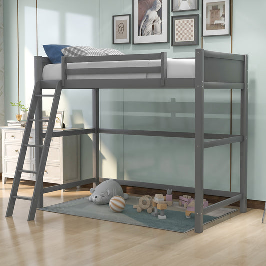 Gray Twin Size High Loft Bed By Homeroots | Beds | Modishstore