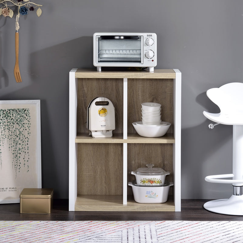 Modern Dark Gray And White Four Cube Storage Bookshelf By Homeroots | Bookcases | Modishstore - 7