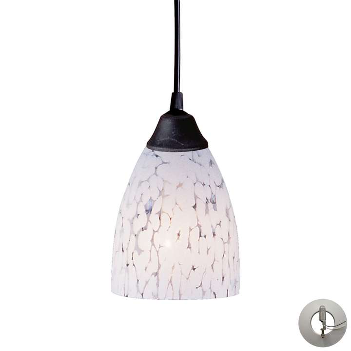 Classico 1-Light Mini Pendant in Dark Rust with Snow White Glass - Includes Adapter Kit | Pendant Lamps | Modishstore