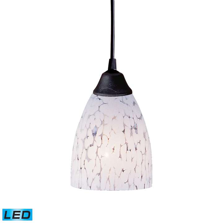 Classico 1-Light Mini Pendant in Dark Rust with Snow White Glass - Includes LED Bulb | Pendant Lamps | Modishstore