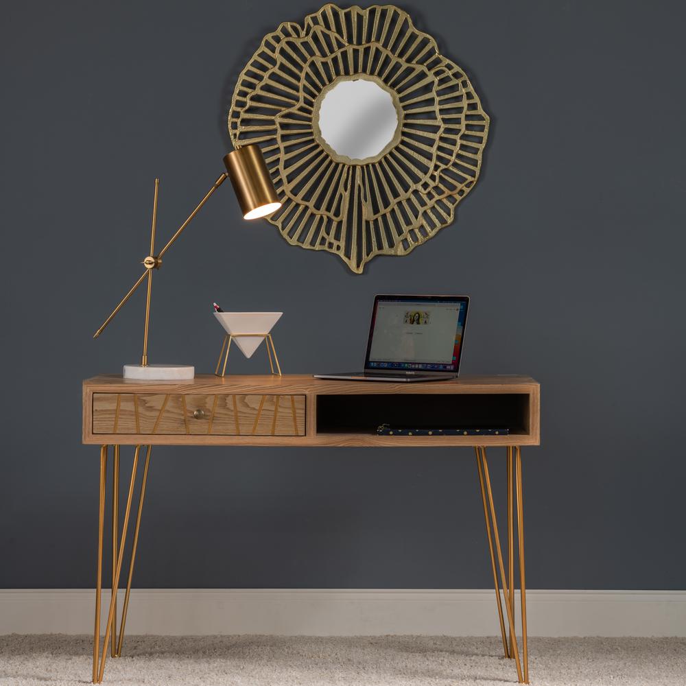 Crestview Collection Linna Wood and Metal Desk | Modishstore