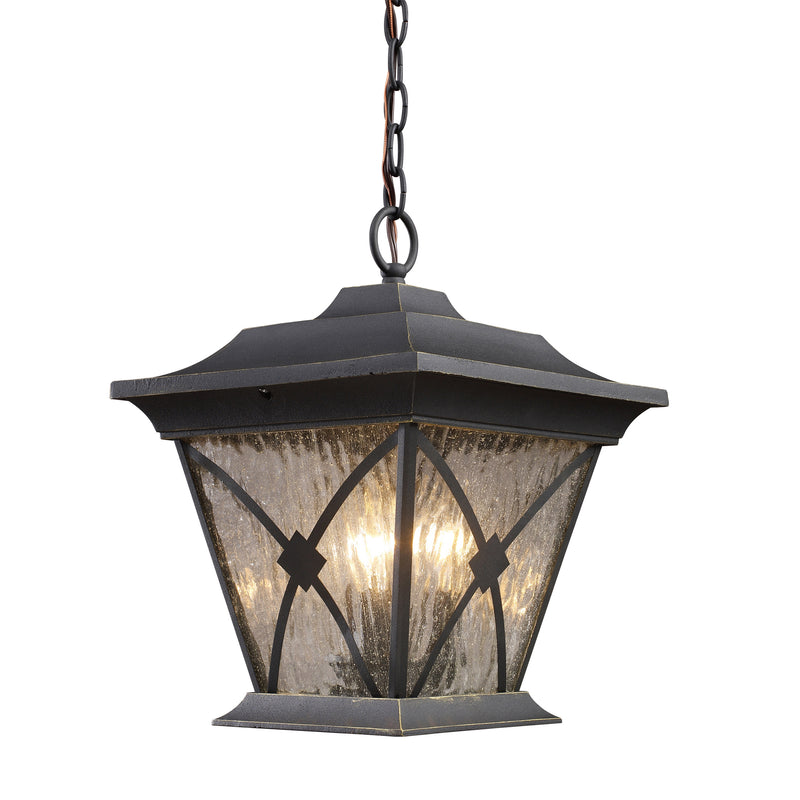 RUTLAND SQUARE 1-LIGHT OUTDOOR PENDANT in HAZLENUT BRONZE ELK Lighting | Pendant Lamps | Modishstore