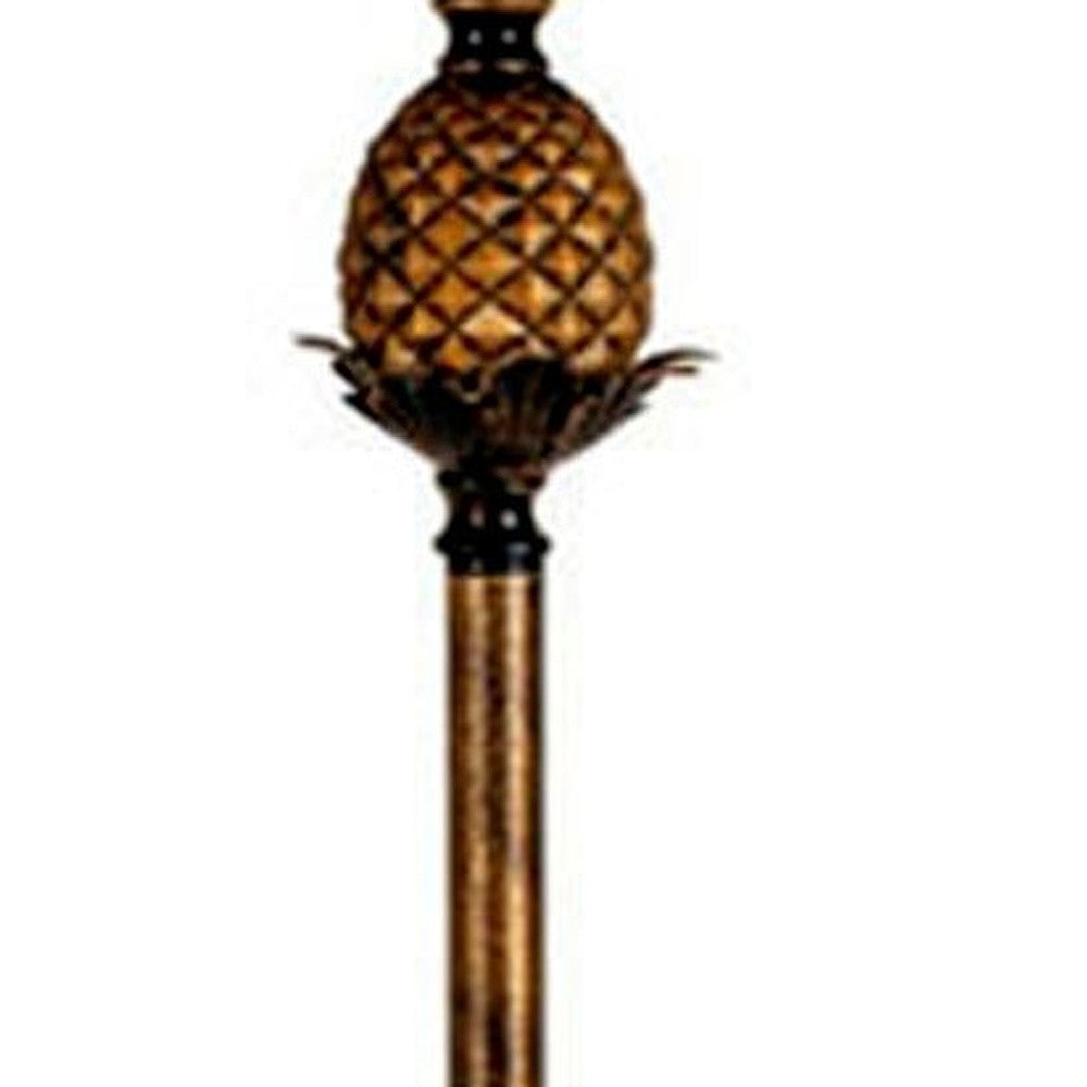 65" Antique Gold And Brown Traditional Pineapple Floor Lamp With Brown Bell Shade By Homeroots | Floor Lamps | Modishstore - 7