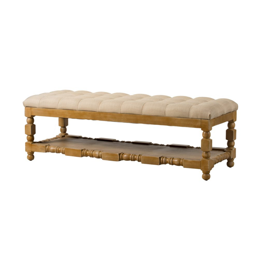 A&B Home Khaki Upholstered Bench | Benches | Modishstore - 4