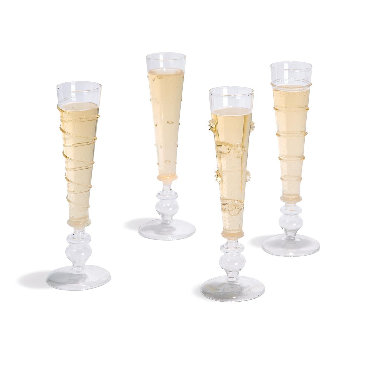 Gold Rim Triangular Champagne Flute — The Basketry
