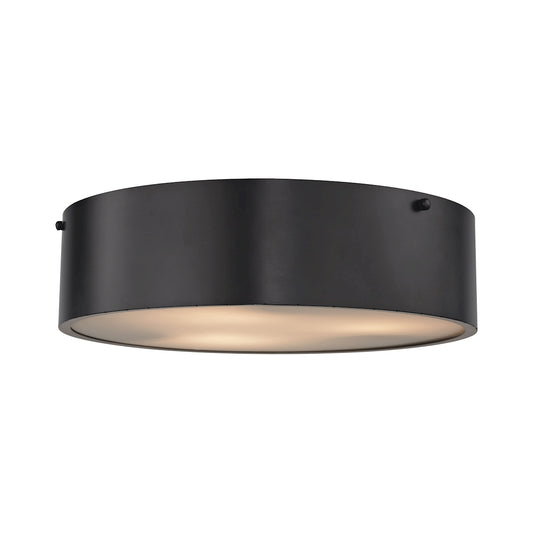 Clayton 3-Light Flush Mount in Oiled Bronze with Black Shade ELK Lighting | Ceiling Lamps | Modishstore