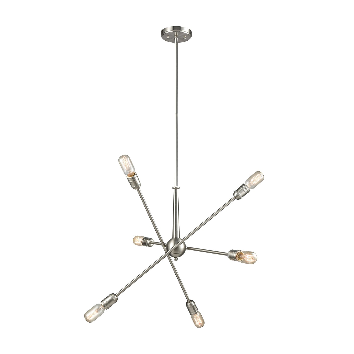 Delphine 6-Light Chandelier in Satin Nickel ELK Lighting | Chandeliers | Modishstore