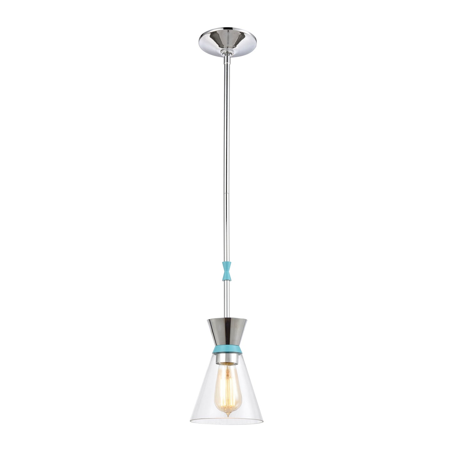 Modley 1-Light Mini Pendant in Polished Chrome with Clear Glass ELK Lighting