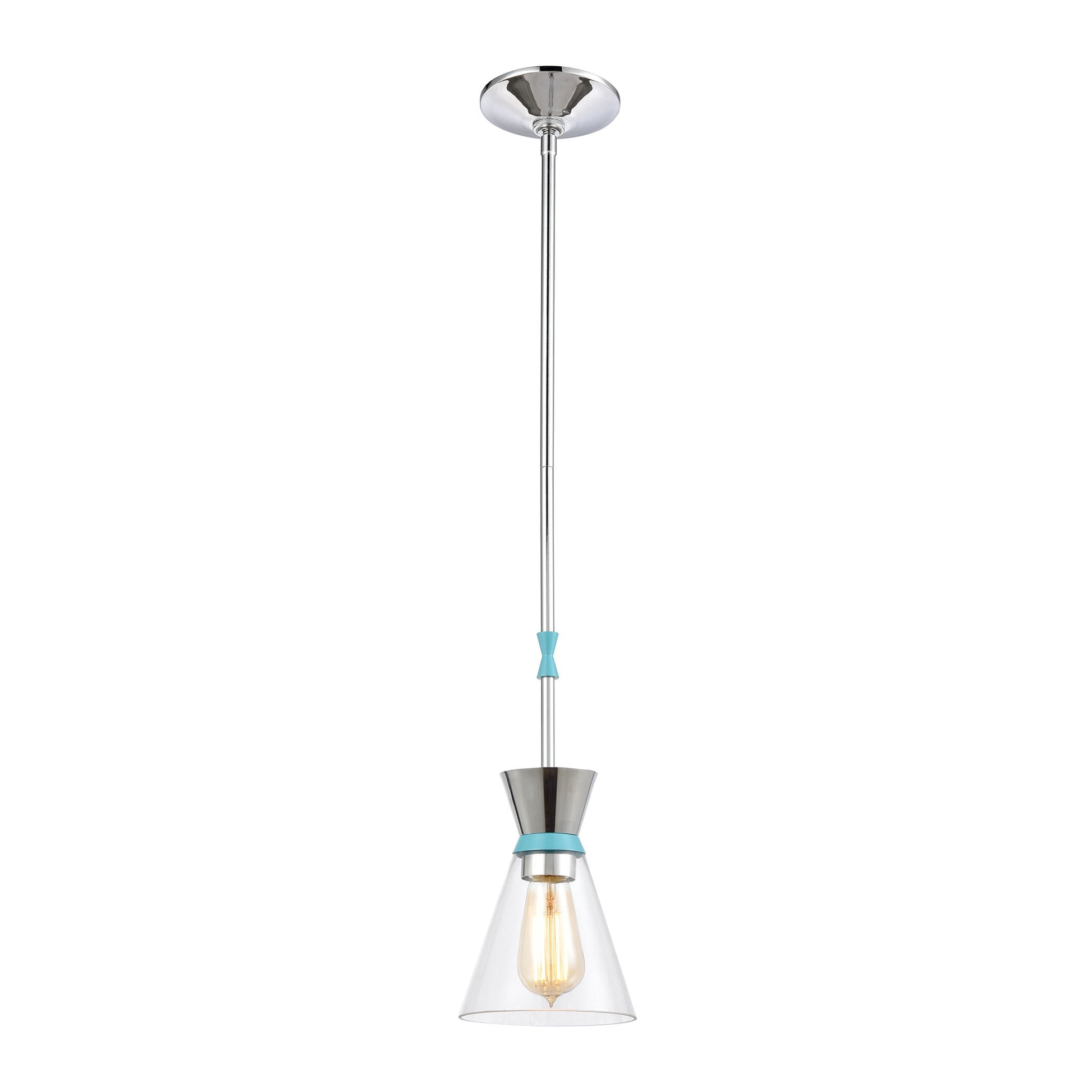 Modley 1-Light Mini Pendant in Polished Chrome with Clear Glass ELK Lighting