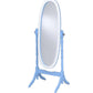 Pretty Pastel Blue and White Cheval Standing Oval Mirror By Homeroots | Mirrors | Modishstore - 2