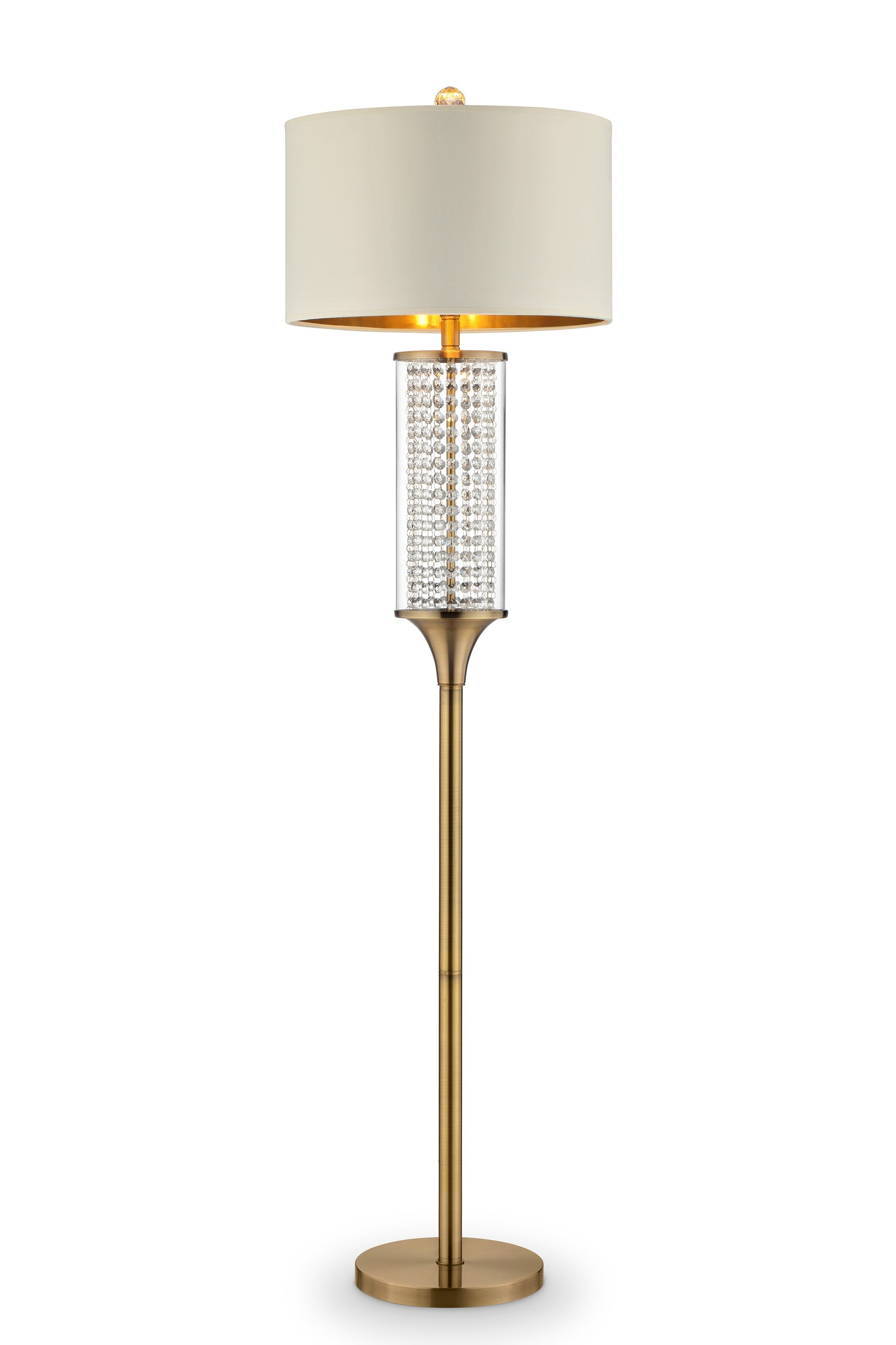 Gold Crystal Floor Lamp By Homeroots | Floor Lamps | Modishstore - 2