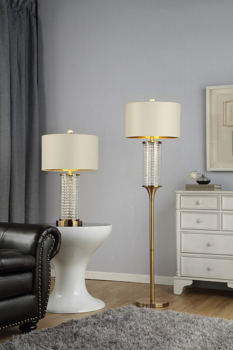 Gold Crystal Floor Lamp By Homeroots | Floor Lamps | Modishstore