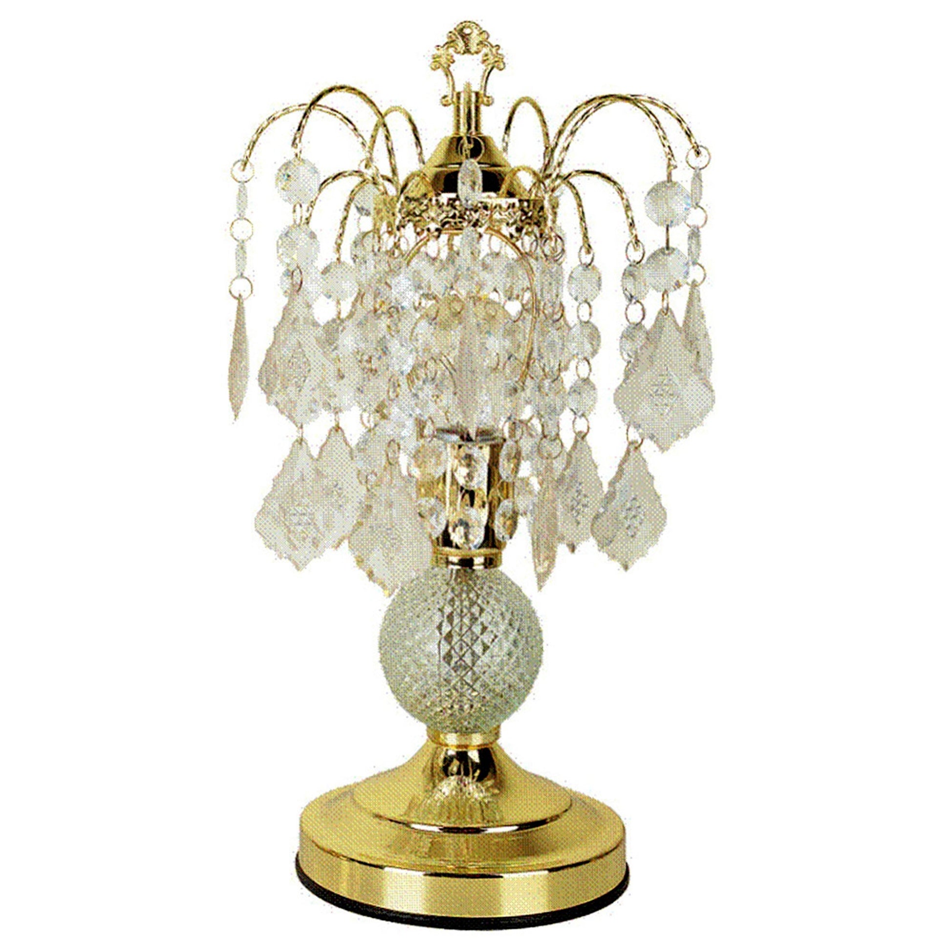 Vintage Gold Glass Chandelier Table Lamp By Homeroots | Table Lamps | Modishstore