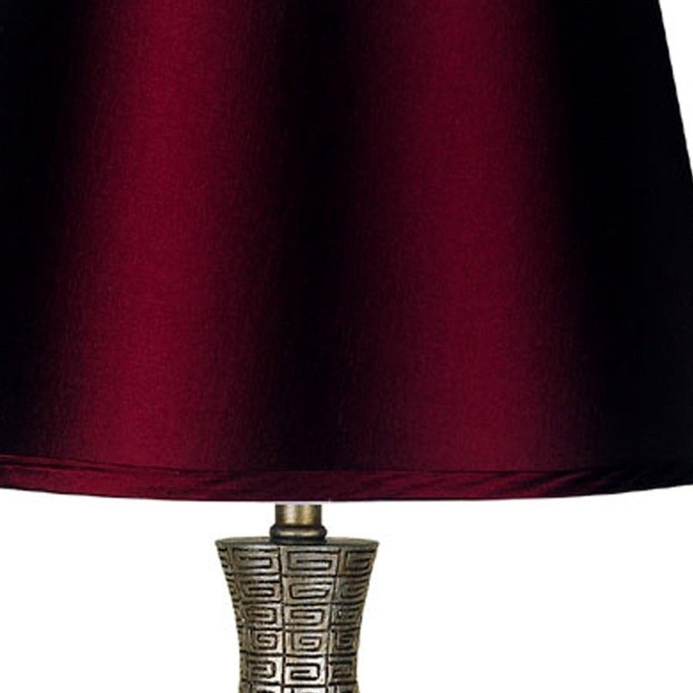 Contemporary Maroon Table Lamp By Homeroots | Table Lamps | Modishstore - 4