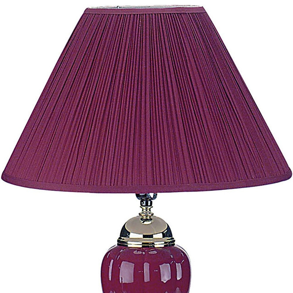 Silver and Magenta Table Lamp with Magenta Shade By Homeroots | Table Lamps | Modishstore - 3