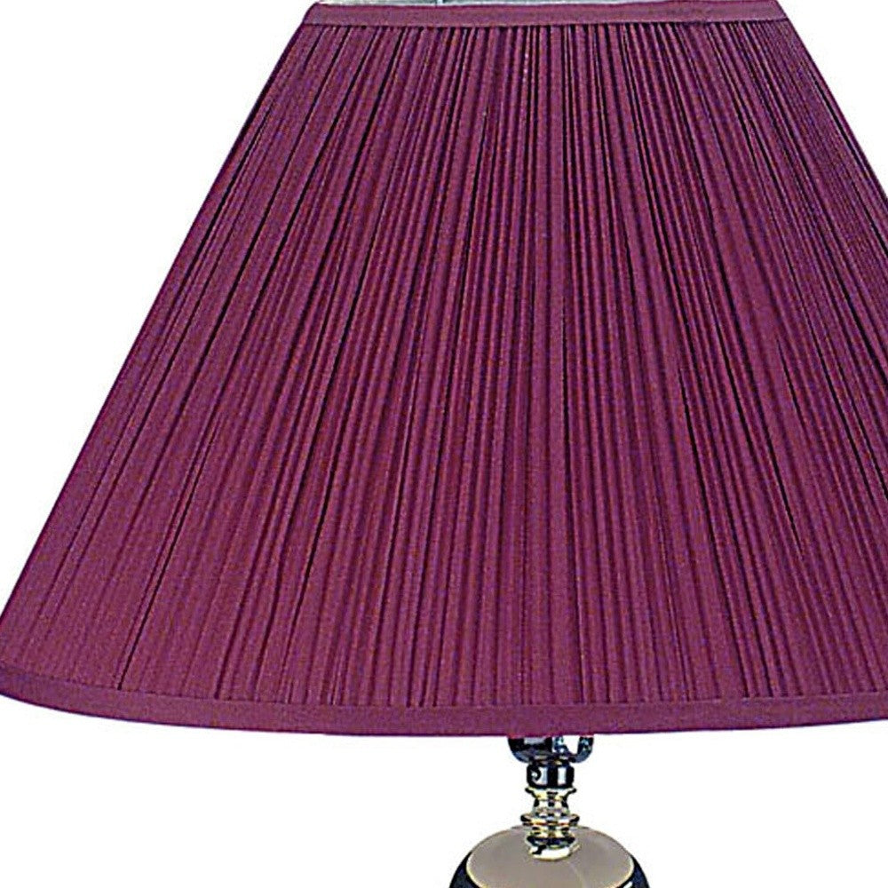 Silver and Magenta Table Lamp with Magenta Shade By Homeroots | Table Lamps | Modishstore - 4