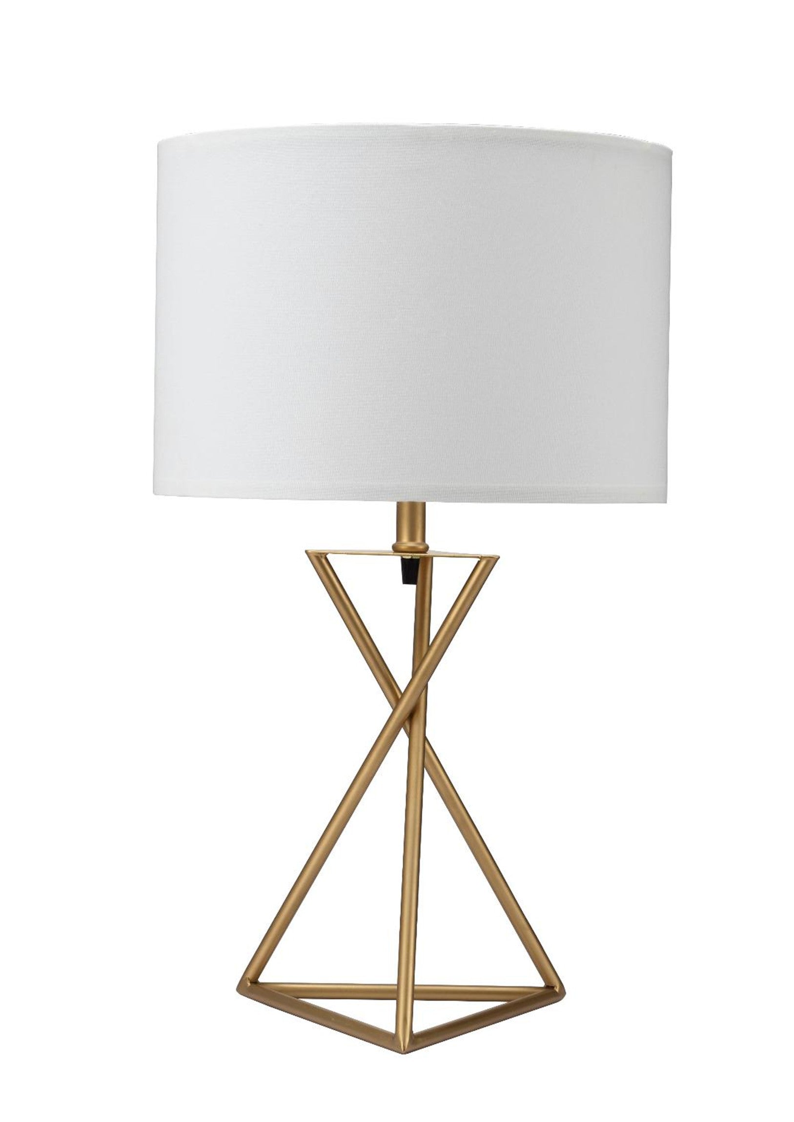 Contemporary Gold Geo Table Lamp with White Shade By Homeroots | Table Lamps | Modishstore - 2