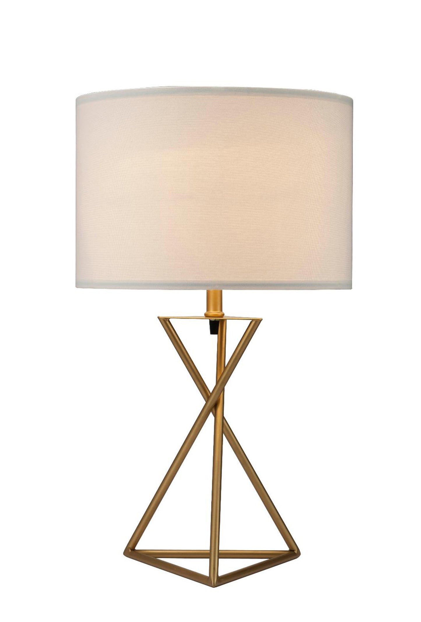 Contemporary Gold Geo Table Lamp with White Shade By Homeroots | Table Lamps | Modishstore - 3