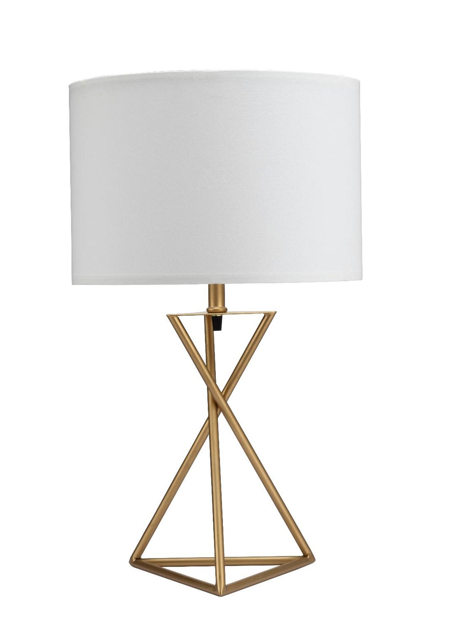 Contemporary Gold Geo Table Lamp with White Shade By Homeroots | Table Lamps | Modishstore - 4