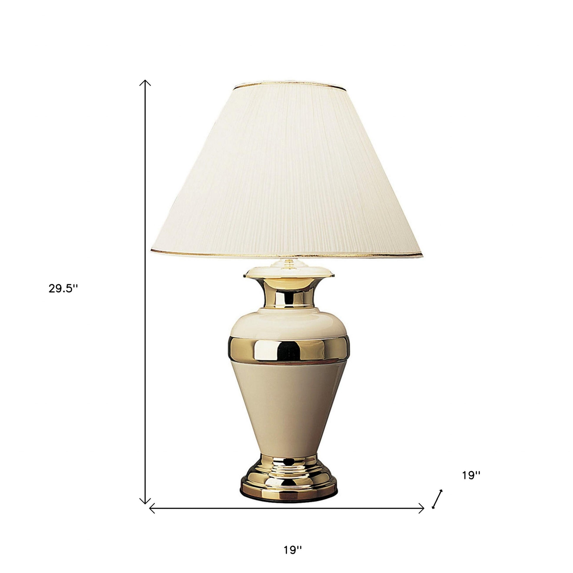 30" Gold Ceramic and Metal Urn Table Lamp By Homeroots | Table Lamps | Modishstore - 6