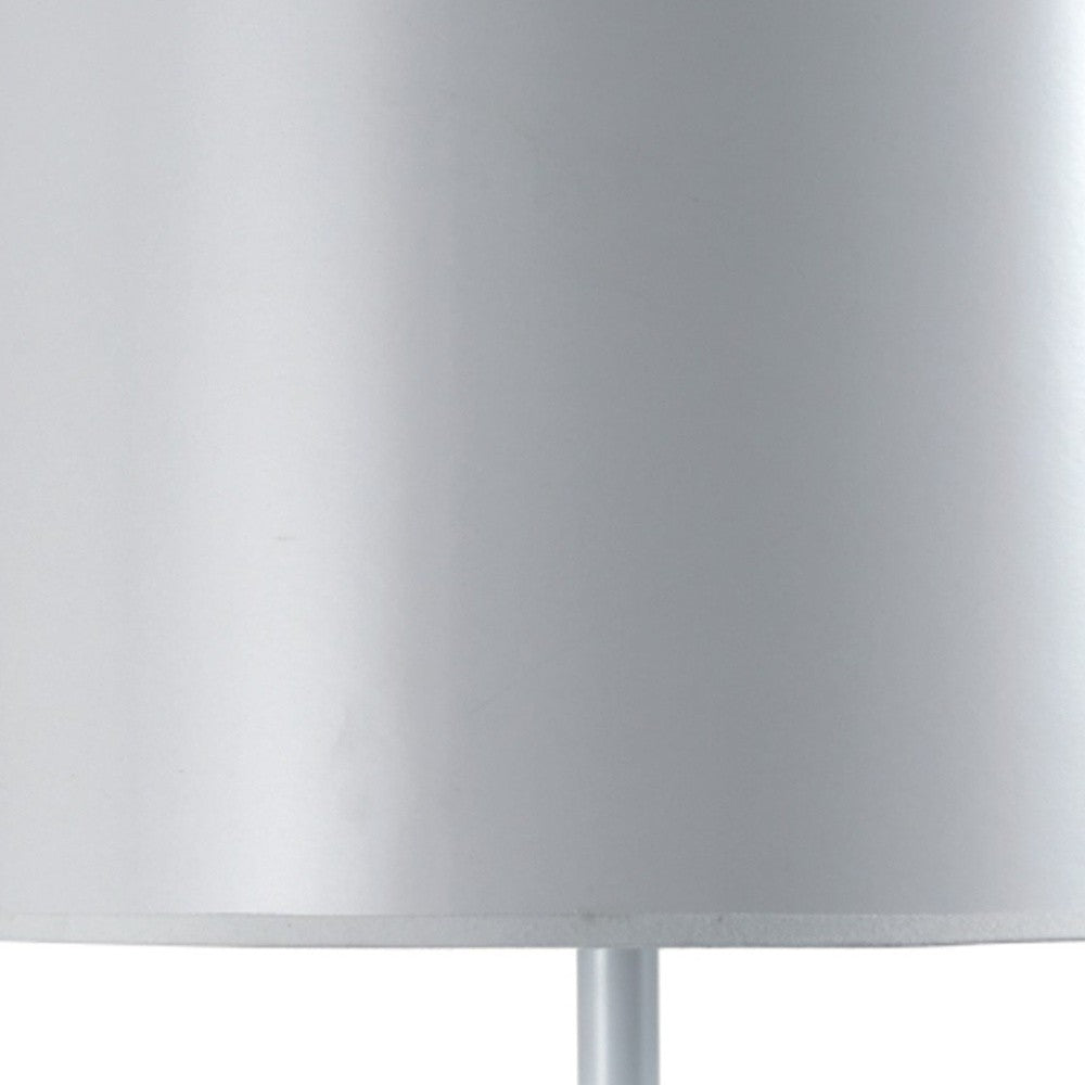 25" White Metal Table Lamp With White Classic Drum Shade By Homeroots | Table Lamps | Modishstore - 5