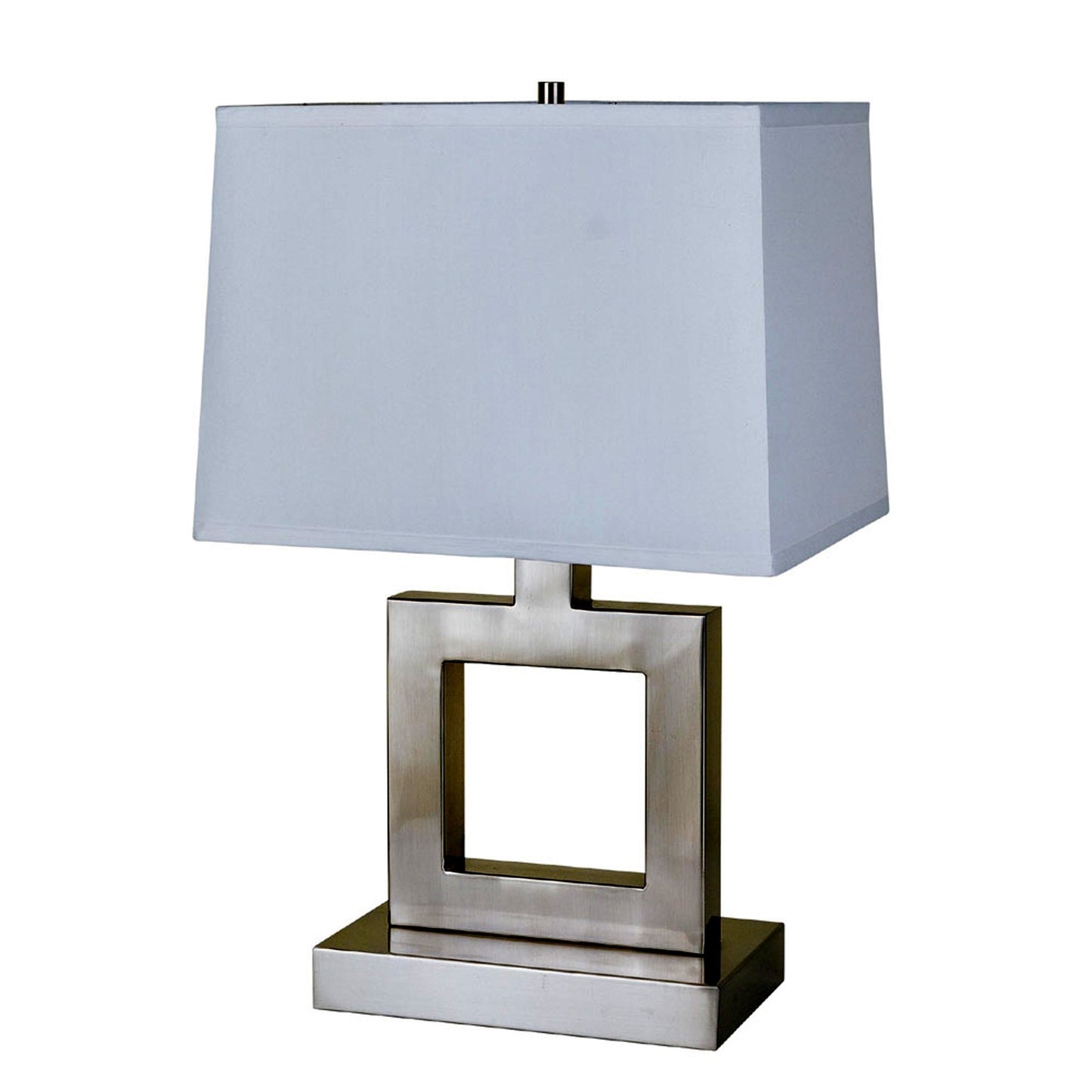 22" Nicekl Open Square Table Lamp With White Rectangle Shade By Homeroots | Table Lamps | Modishstore - 2