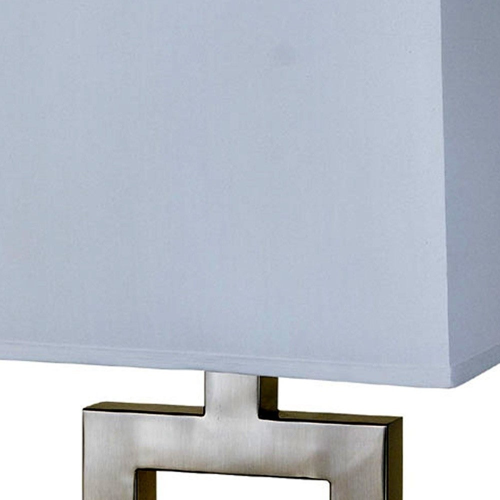 22" Nicekl Open Square Table Lamp With White Rectangle Shade By Homeroots | Table Lamps | Modishstore - 5