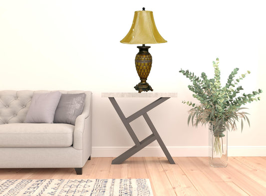 31" Golden Brown Polyresin Urn Table Lamp With Night Light and Gold Bell Shade By Homeroots | Table Lamps | Modishstore