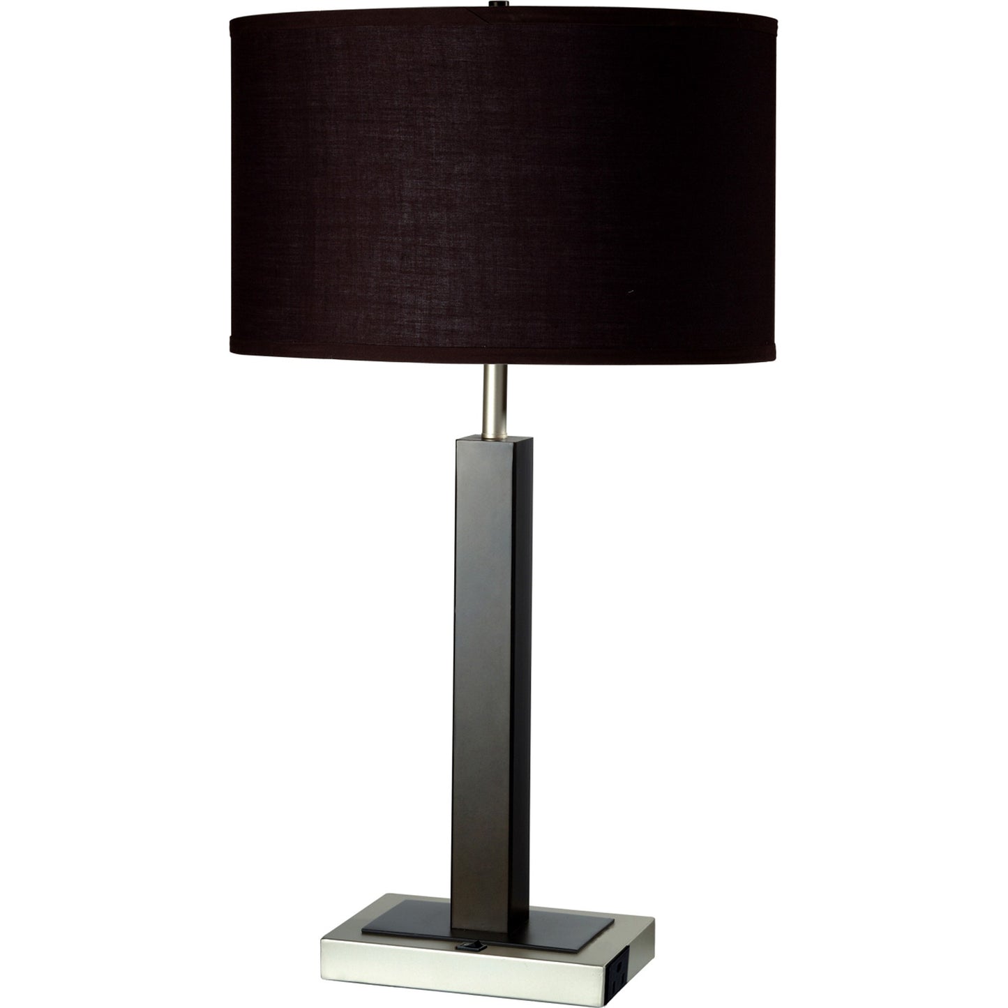 30" Black Polyresin Table Lamp With Brown Classic Drum Shade By Homeroots | Table Lamps | Modishstore - 2