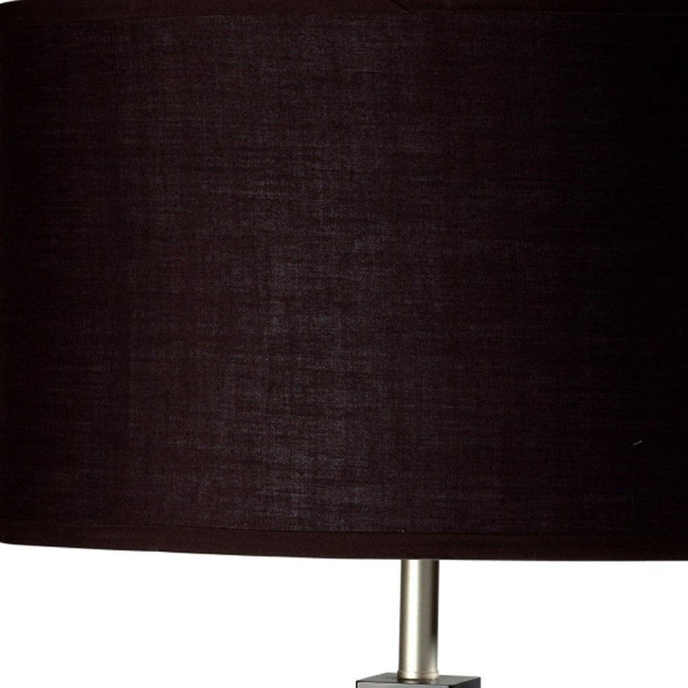 30" Black Polyresin Table Lamp With Brown Classic Drum Shade By Homeroots | Table Lamps | Modishstore - 5