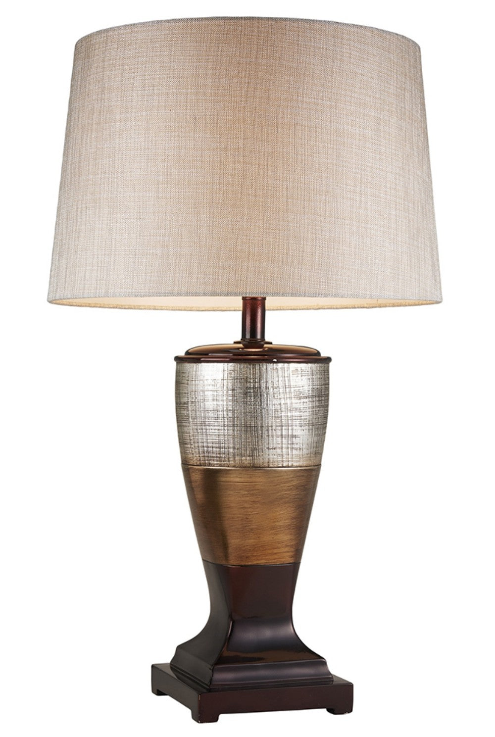 Exotic Brown and Gold Wide Stripe Table Lamp By Homeroots | Table Lamps | Modishstore - 2